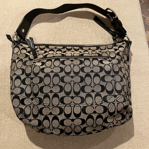 Coach Handbags - Coach Black and Grey signature Shoulder Bag